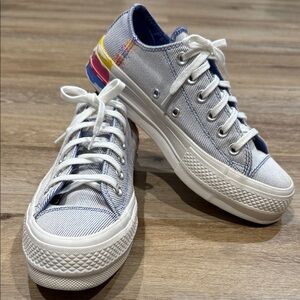 Converse ALL STAR Size 7 Women’s Chuck Taylor Lift Low 'Ranbow - Ozone Blue'